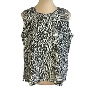 Notations Zebra Print Zebra Print Blouse, Women's Large